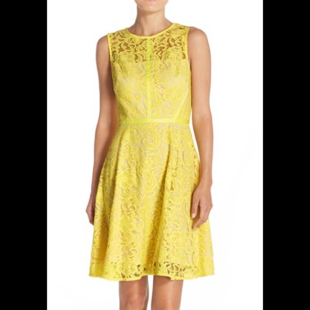 Neon Yellow Lacey Dress